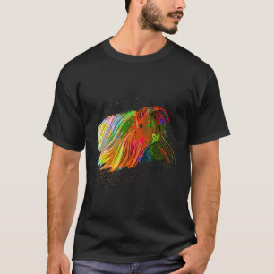 Colourful Paint Splash Pet Realistic Long Hair Gui T-Shirt