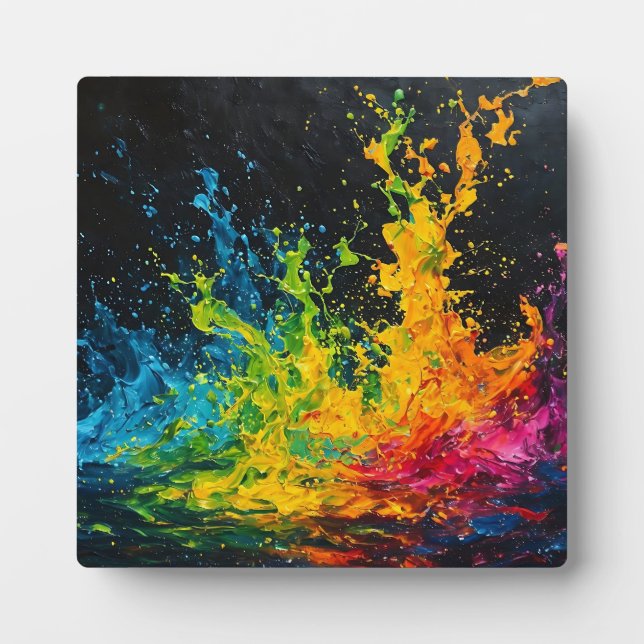 Colourful Paint Splash Plaque (Front)
