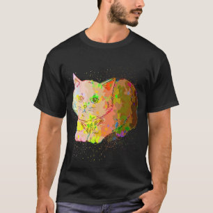 Colourful Paint Splash Realistic British Shorthair T-Shirt