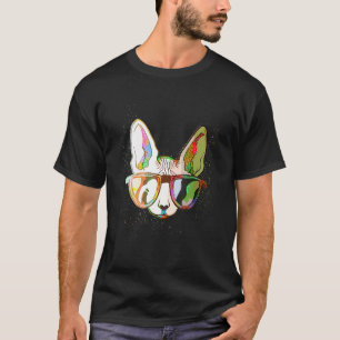 Colourful Paint Splash Sunglasses Sphynx Cat T-Shirt