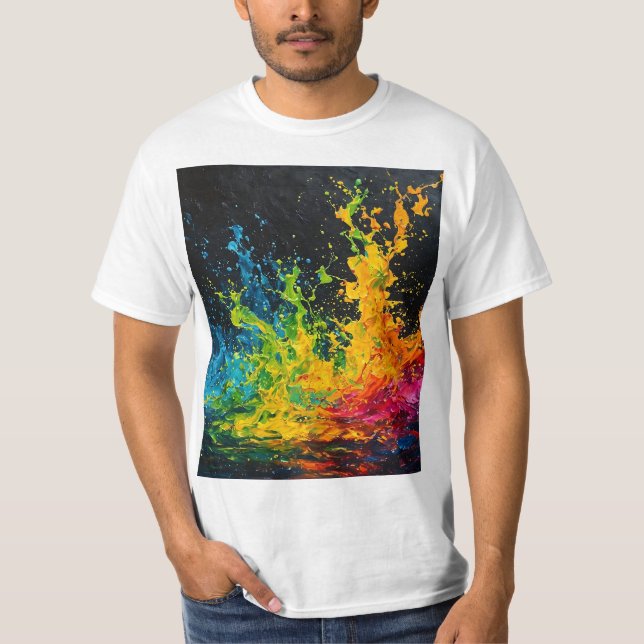 Colourful Paint Splash T-Shirt (Front)