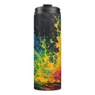 Colourful Paint Splash Thermal Tumbler
