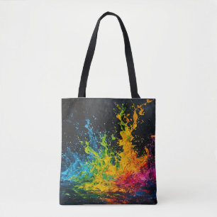 Colourful Paint Splash Tote Bag