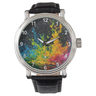Colourful Paint Splash Watch