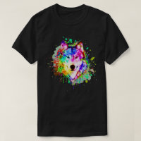 Colourful Paint Splash Wolf Art