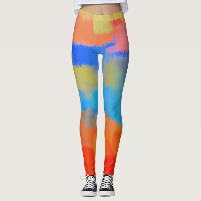 Colourful Paint Splatter #33 Leggings (Front)