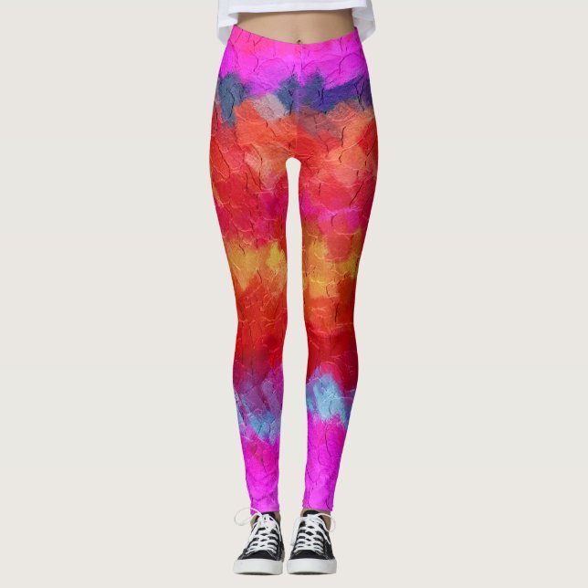 Colourful Paint Splatter #37 Leggings (Front)