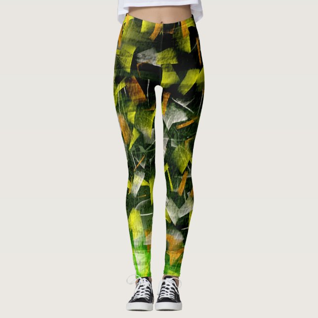 Colourful Paint Splatter Abstract Leggings (Front)
