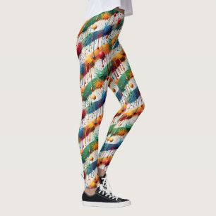 Colourful Paint Splatter Abstract Pattern Leggings