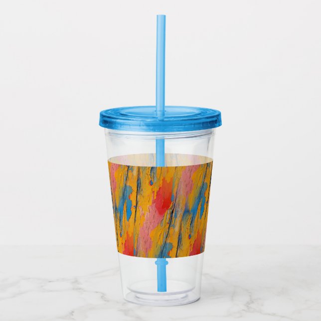 Colourful Paint Splatter Acrylic Tumbler (Front)