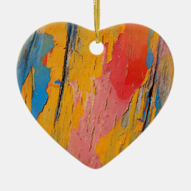 Colourful Paint Splatter Ceramic Ornament (Front)