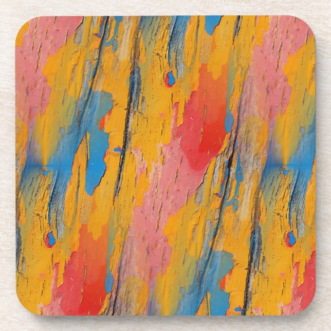 Colourful Paint Splatter Coaster (Front)