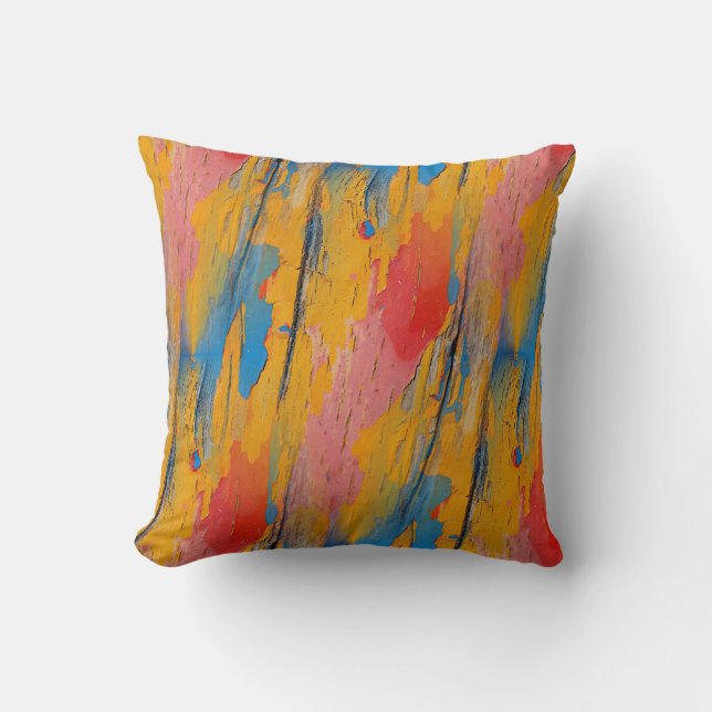 Colourful Paint Splatter Cushion (Front)