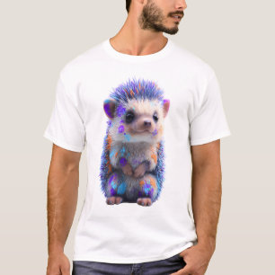 Colourful Paint Splatter Hedgehog Illustration Men T-Shirt