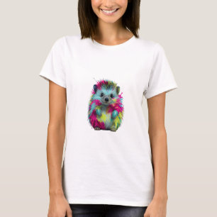 Colourful Paint Splatter Hedgehog Women T-Shirt