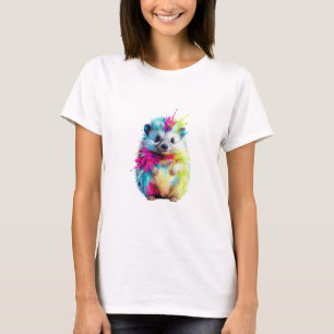 Colourful Paint Splatter Hedgehog Women T-Shirt