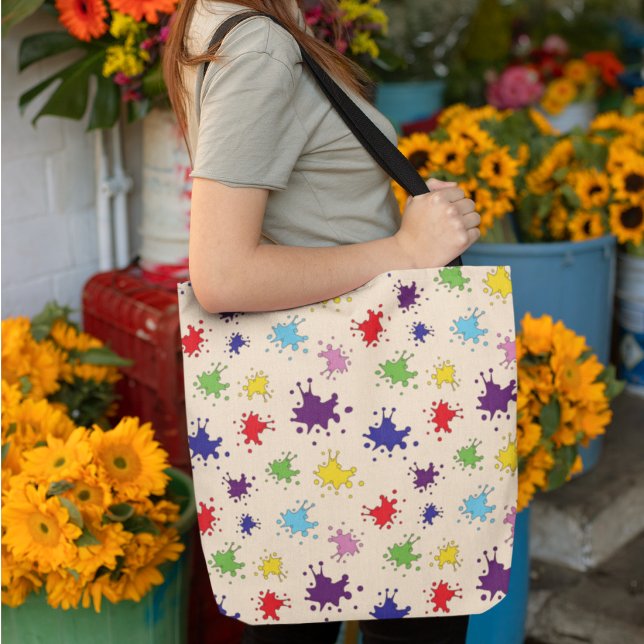 Colourful paint splatter ink splash tote bag (Creator Uploaded)