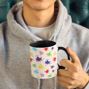 Colourful paint splatter ink spot splash Two-Tone coffee mug