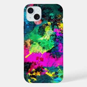 colourful paint splatter iPhone 15 plus case