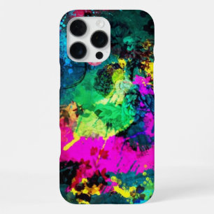 colourful paint splatter iPhone 16 pro max case