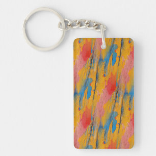Colourful Paint Splatter Key Ring