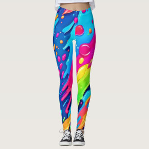 Colourful Paint Splatter Leggings