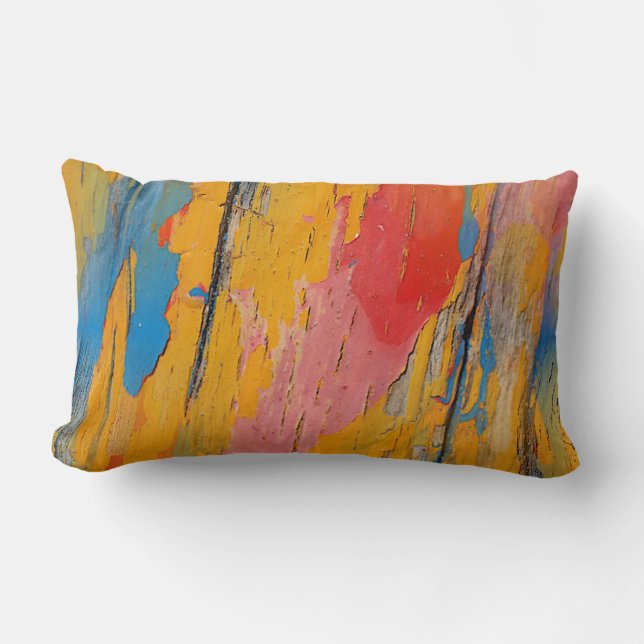 Colourful Paint Splatter Lumbar Cushion (Front)