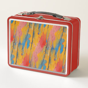 Colourful Paint Splatter Metal Lunch Box