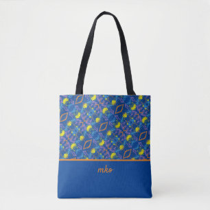 Colourful Paint Splatter Monogrammed Tote Bag
