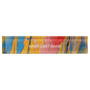 Colourful Paint Splatter Nameplate