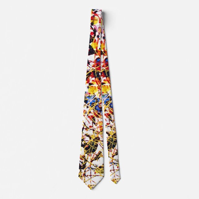 Colourful Paint Splatter Neck Tie (Front)