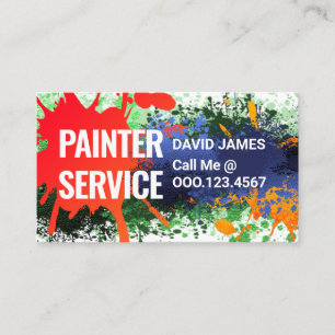 Colourful Paint Splatter Painter Service Business Card