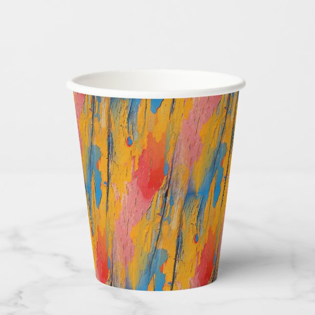 Colourful Paint Splatter Paper Cups (Front)