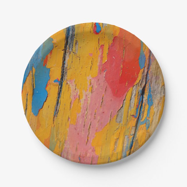 Colourful Paint Splatter Paper Plate (Front)