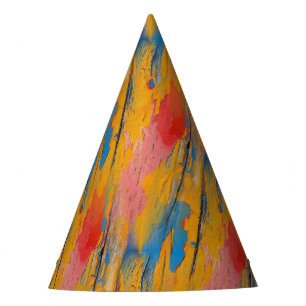 Colourful Paint Splatter Party Hat