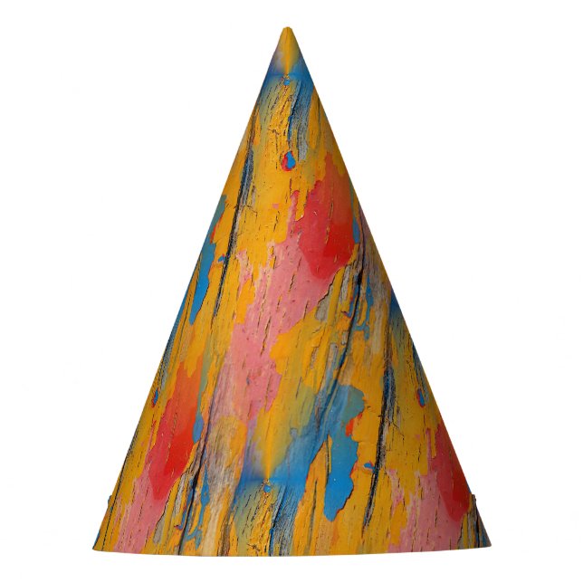 Colourful Paint Splatter Party Hat (Front)
