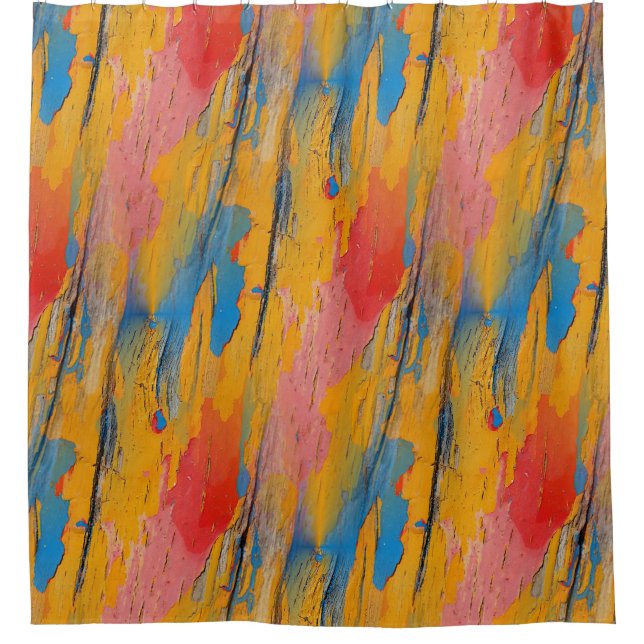 Colourful Paint Splatter Shower Curtain (Front)