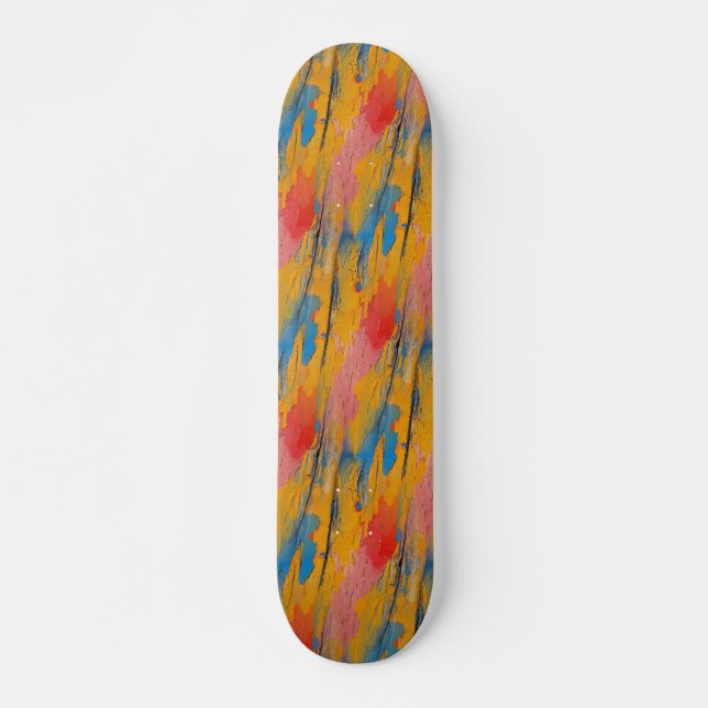 Colourful Paint Splatter Skateboard (Front)