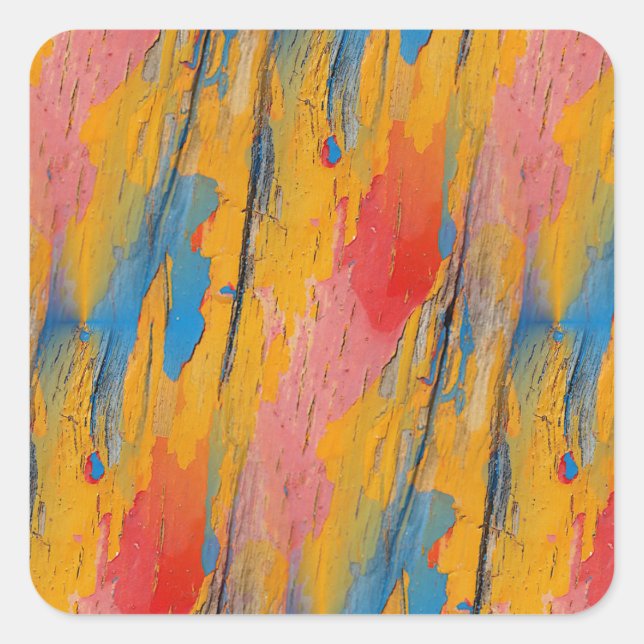 Colourful Paint Splatter Square Sticker (Front)