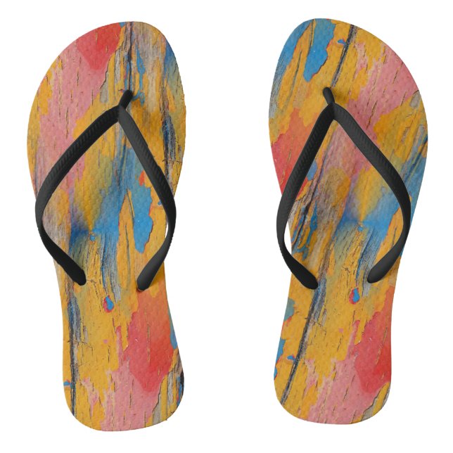 Colourful Paint Splatter Thongs (Footbed)