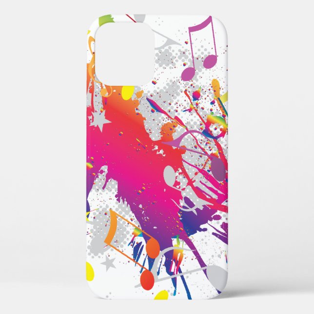Colourful Paint Splatter with Music Notes Case-Mate iPhone Case (Back)