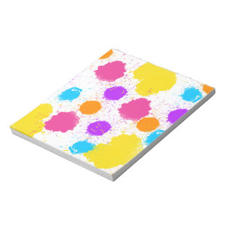 Colourful Paint Splatters  Notepad