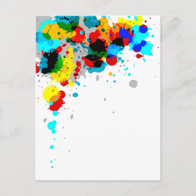 Colourful Paint Stains Postcard (Front)