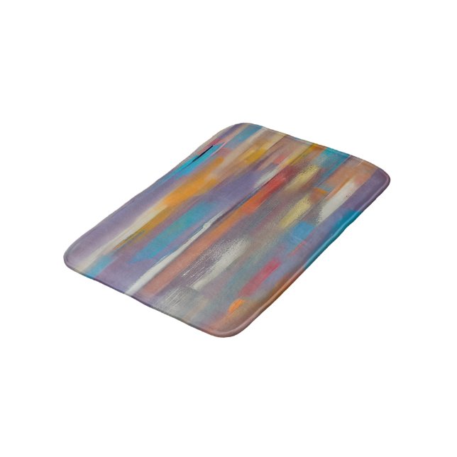 Colourful paint streaks  bath mat (Angled)