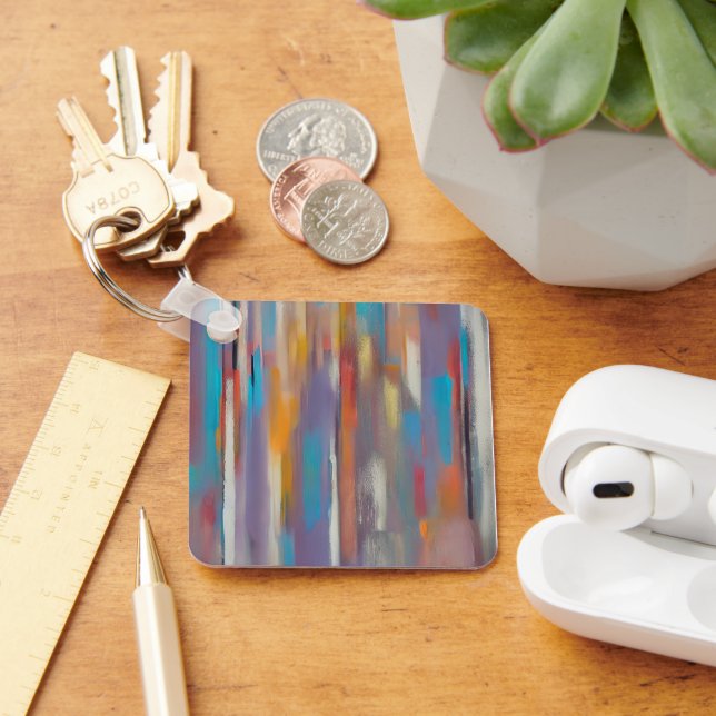 Colourful paint streaks key ring (Desk)