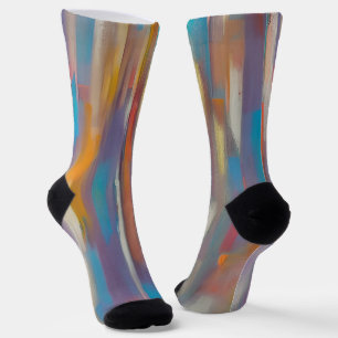 Colourful paint streaks socks