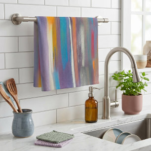 Colourful paint streaks  tea towel