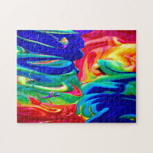 Colourful Paint Strokes Blended Jigsaw Puzzle
