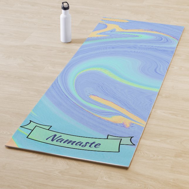 Colourful Paint Swirl Abstract Text Banner Custom  Yoga Mat (In Situ)