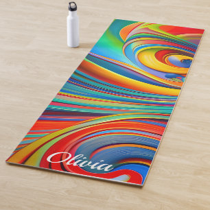 Colourful Paint Swirls Abstract Yoga Mat